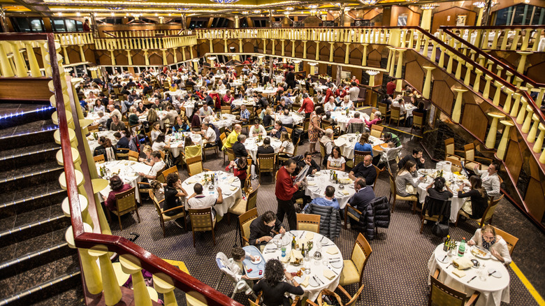 The dining room on the cruise ship Costa Fortuna