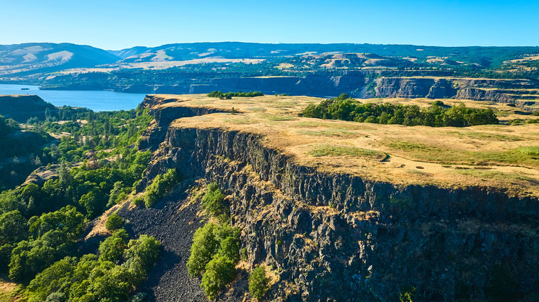 aerial view of Rowena Crest on the Columbia River Gorge