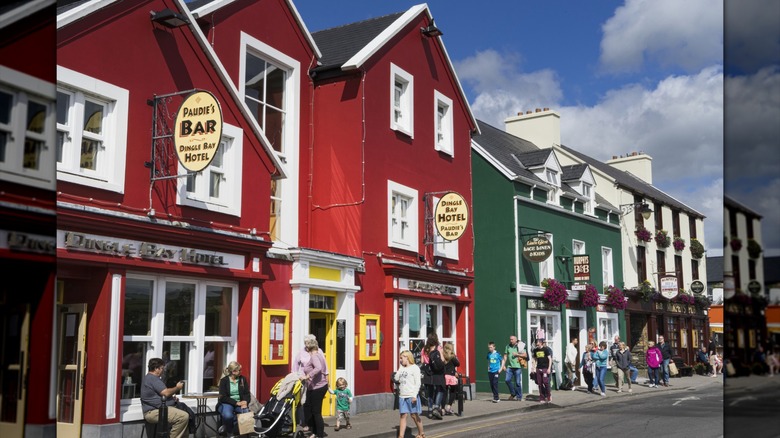 View of the street in the town of Dingle.