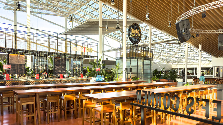 Interior of Time Out Market in Barcelona