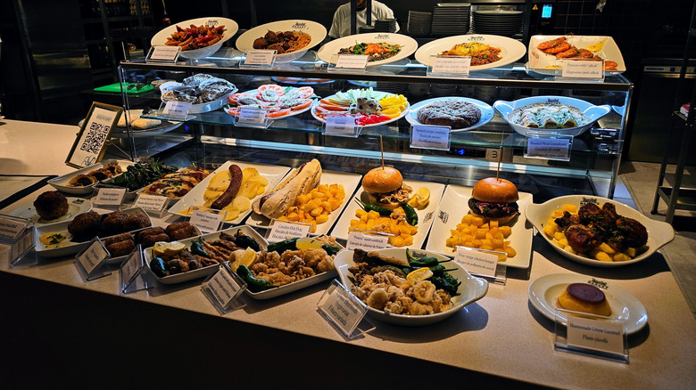 Spread of food at Barcelona Time Out market