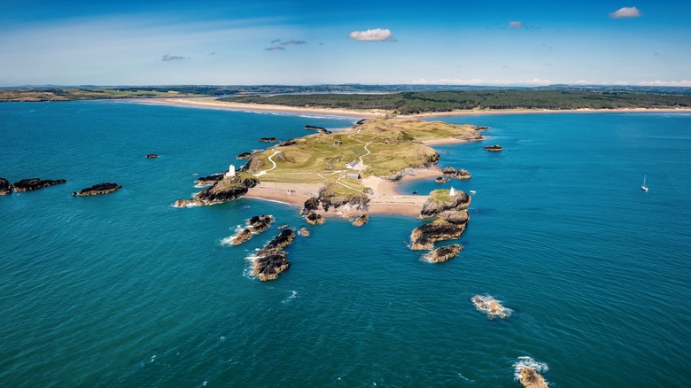 Aerial view of Llanddwyn