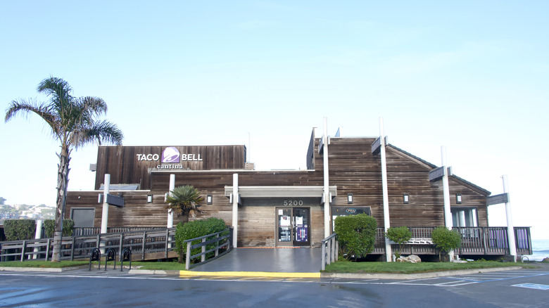 Taco Bell in Pacifica, Ca. with its wooden beach-house style.