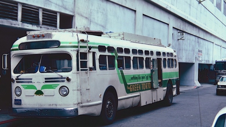 A Green Tortoise bus in San Francisco in 1987