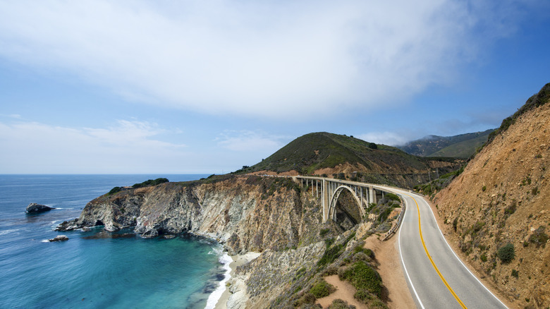 winding coastal highway in California