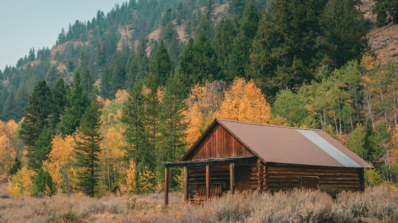 One of the abandoned buildings at Custer ghost town in Idaho