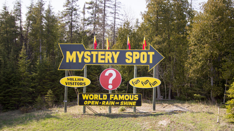 Sign for The Mystery Spot in Michigan