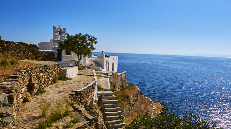 A small building on Sifnos island overlooking the sea