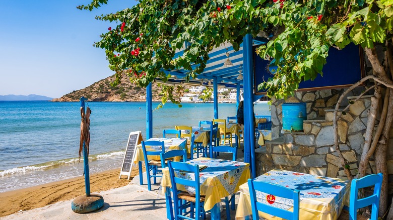 A beachside restaurant on Sifnos island