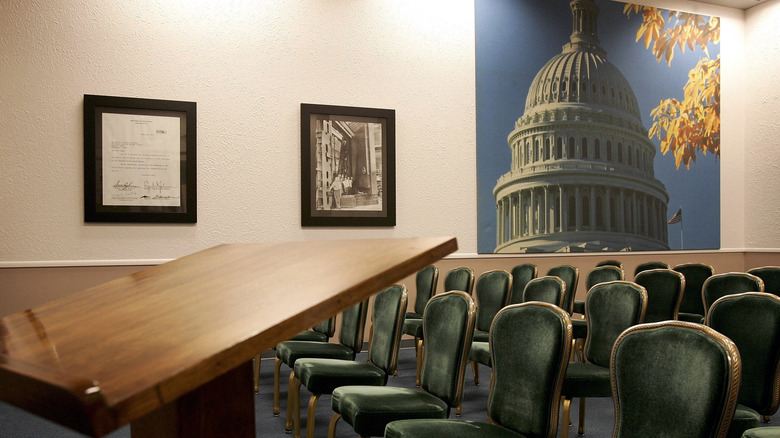 Conference room inside The Greenbrier's bunker