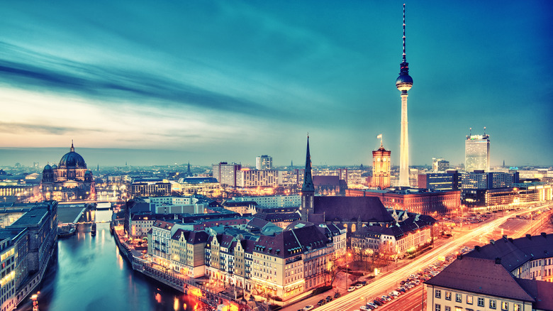 Night cityscape of Berlin, Germany