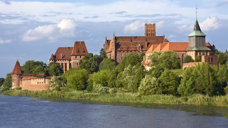 Exterior view of Malbork Castle from the river