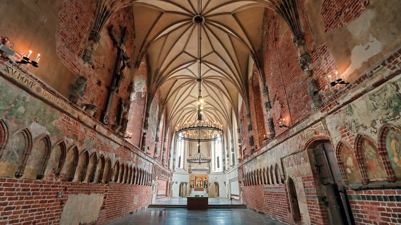 An interior view of the castle church