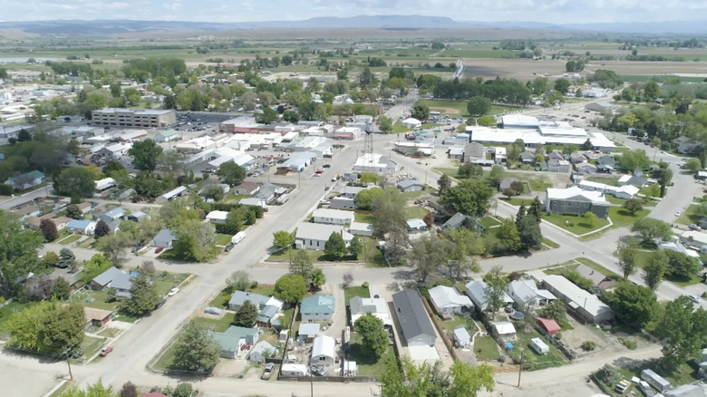 Aerial shot of New Plymouth, Idaho