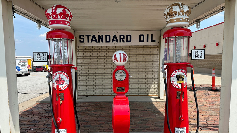 Retro style gas pump at Iowa 80 truck stop