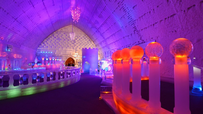 The view from inside the Aurora Ice Museum in Fairbanks, Alaska