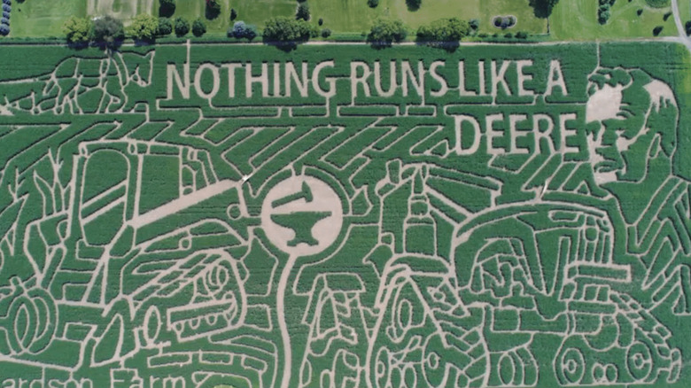 corn maze john deere aerial