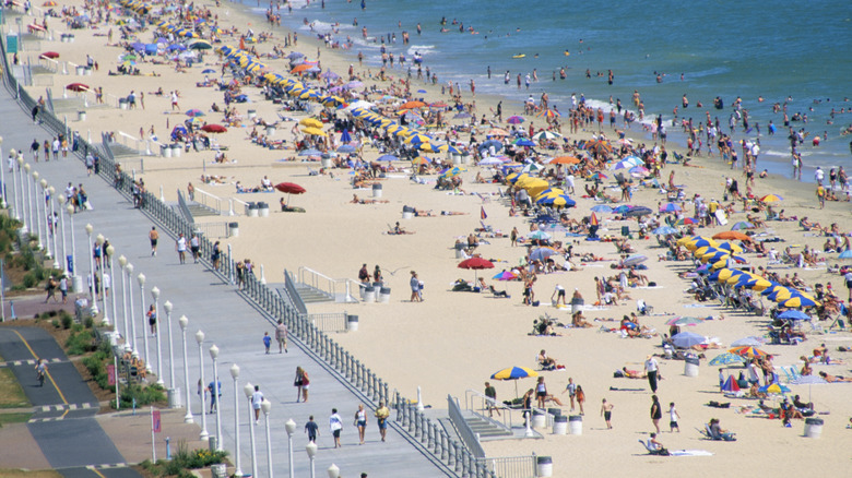 A crowded Virginia Beach boardwalk in Virginia