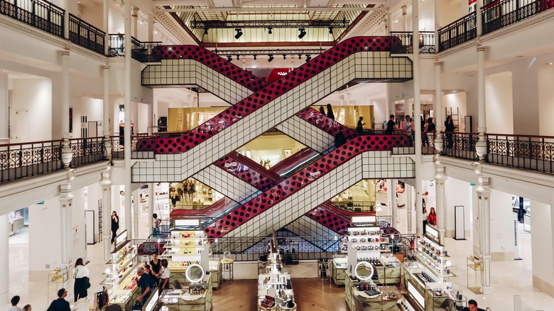 Interior of Le Bon Marche in Paris