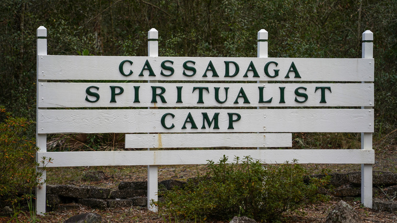 A sign for the Southern Cassadaga Spiritualist Camp in Florida