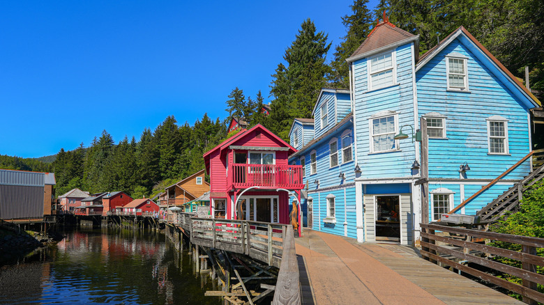 Colorful buildings on Creek Street in Ketchikan, Alaska