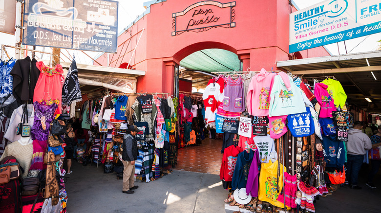 A merchant area in Los Algodones