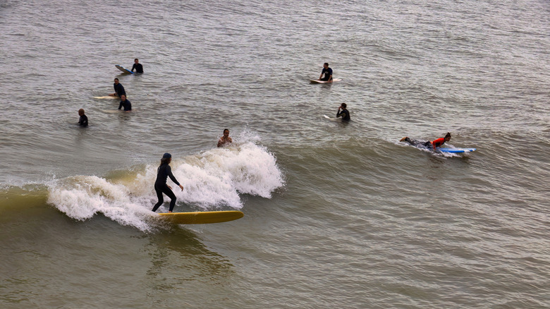 Surfers at Cocoa Beach, Florida