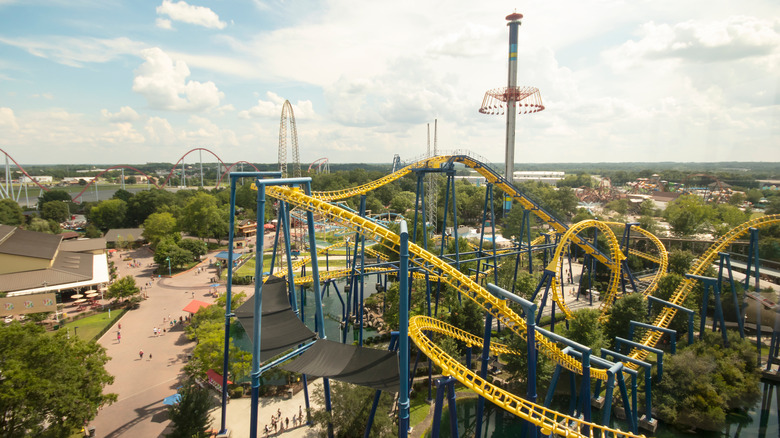 Carowinds Amusement Park from above