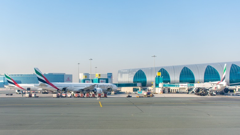 Emirates planes at Dubai airport