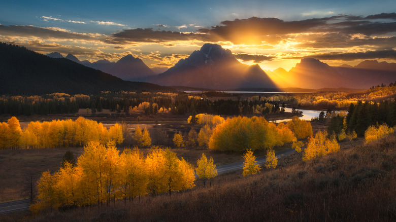 Grand Teton landscape at sunset