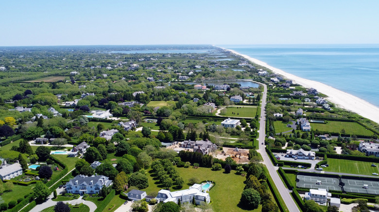 Aerial view of Southampton, New York