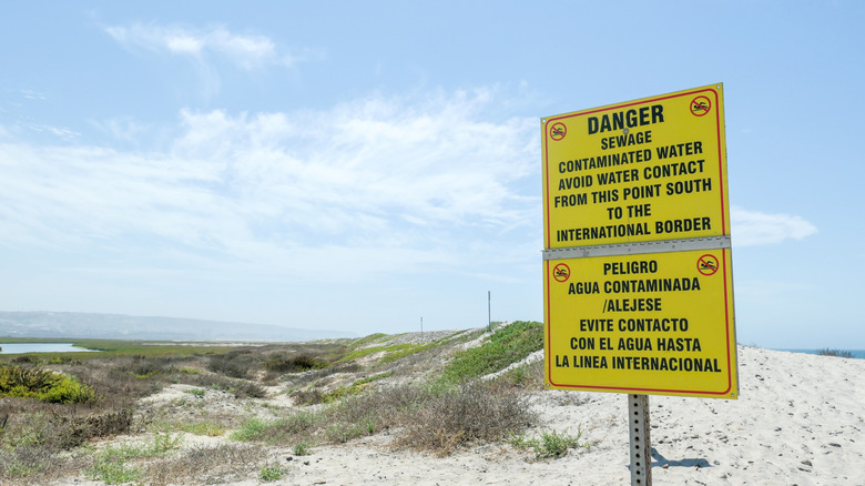 Danger sign near Imperial Beach