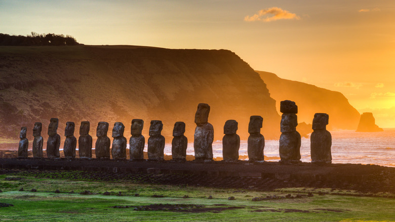 row of moai