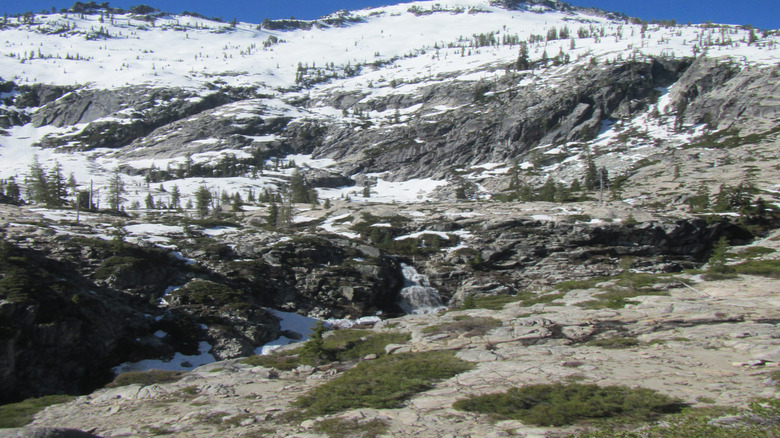 Snowy mountain top Trinity Alps Wilderness