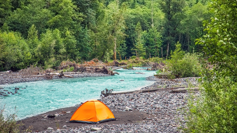 Tent by river