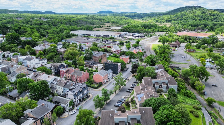 Hudson, NY, seen from above