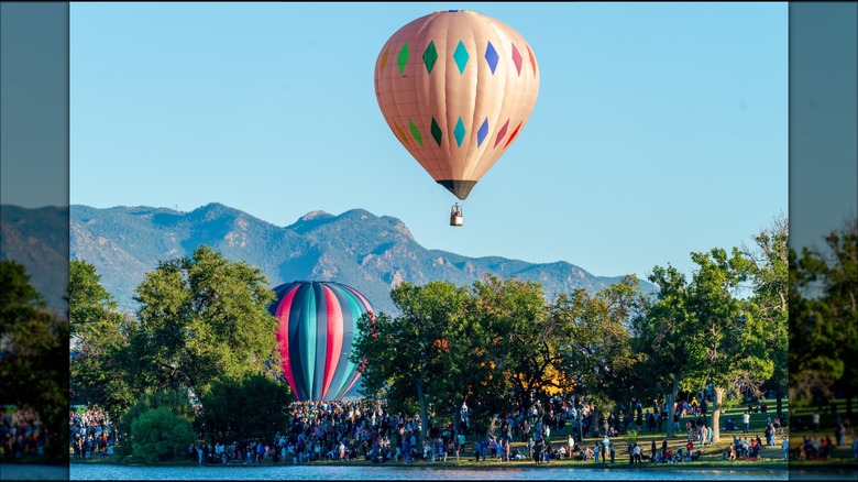 hot air balloons in air