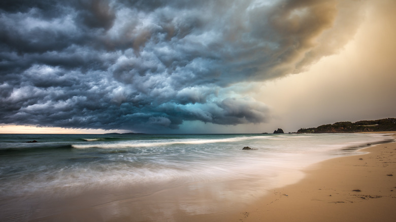 Stormy sky at a beach
