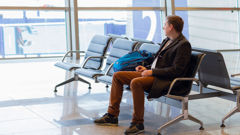 Man sitting at the airport