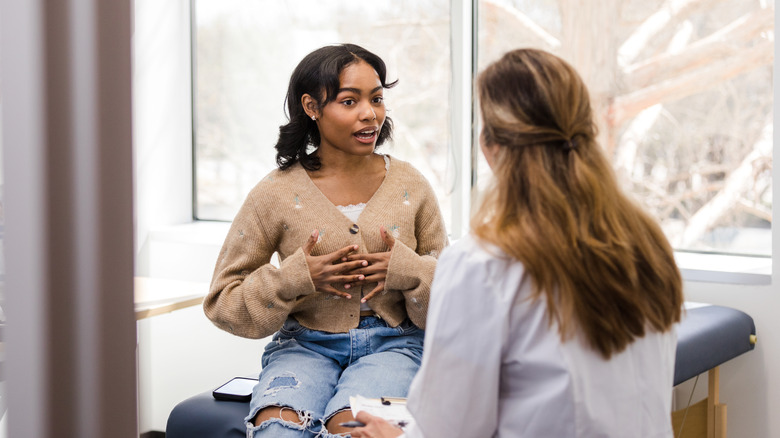 Woman at doctor