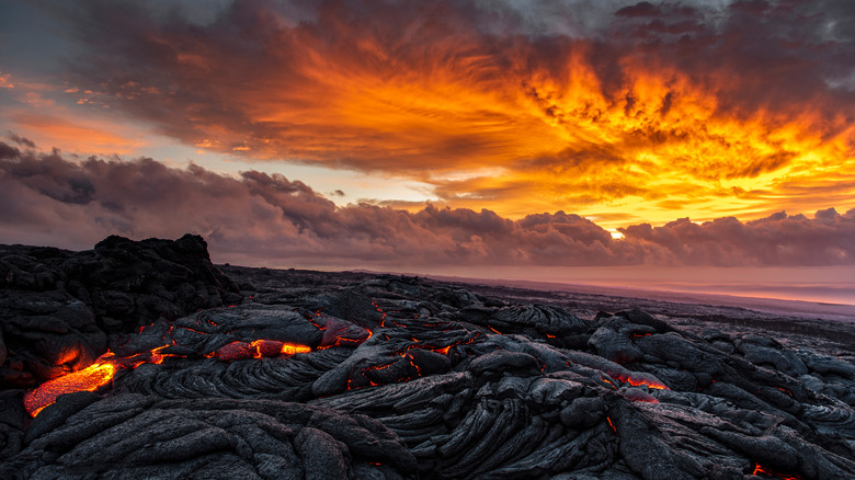 lava sunrise Kilauea Volcano