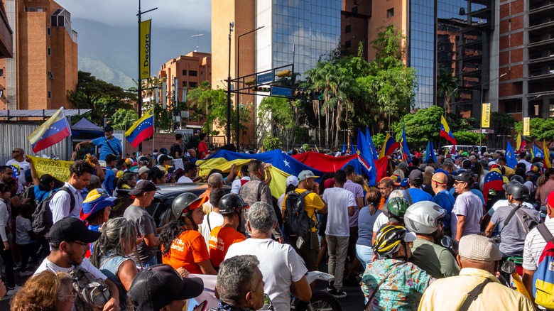 Crowds in Caracas, Venezuela