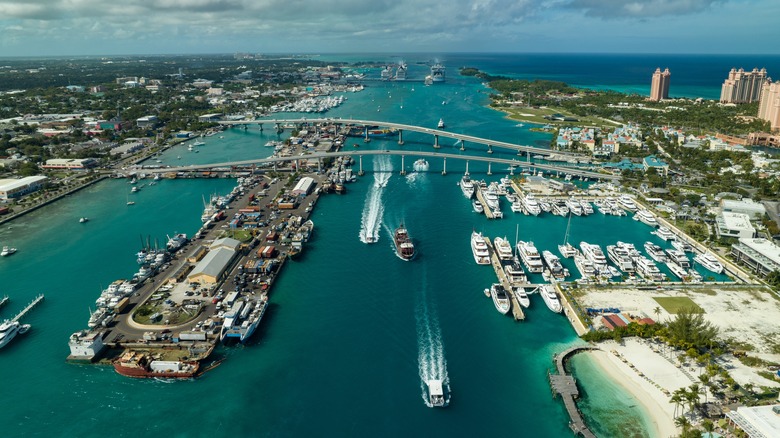 Aerial view of Paradise Island Bridge