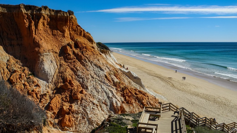 Cliff stairs down to beach