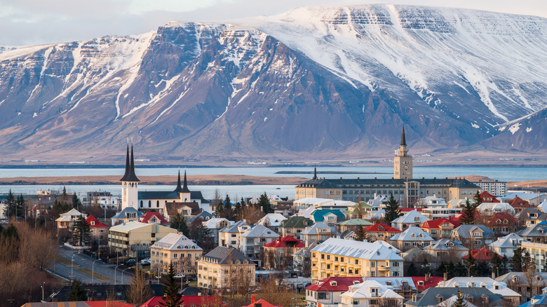 Reykjavík, Iceland with mountains