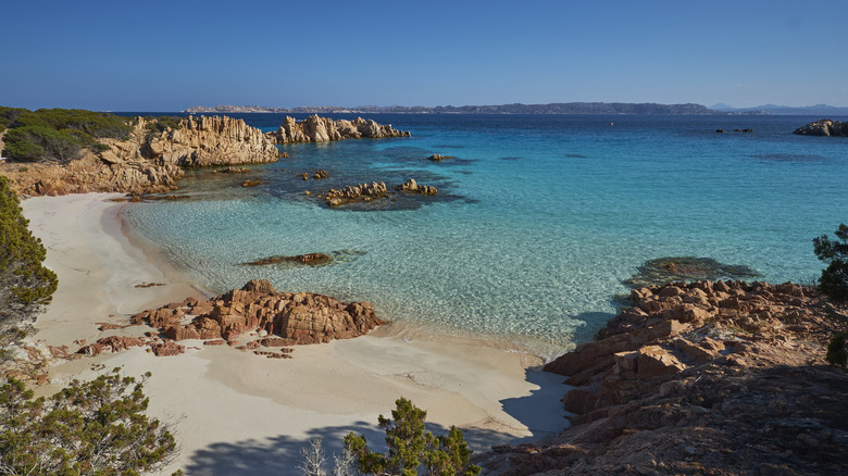 Sandy cove with turquoise water