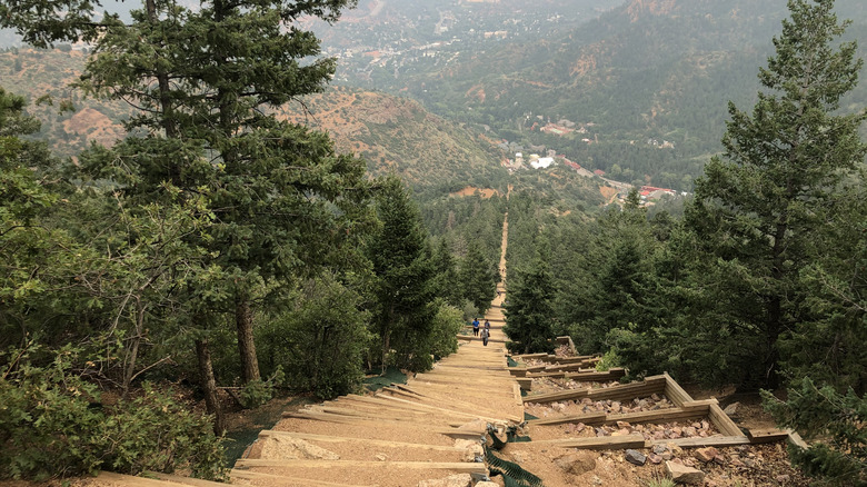 The view down the Manitou Incline