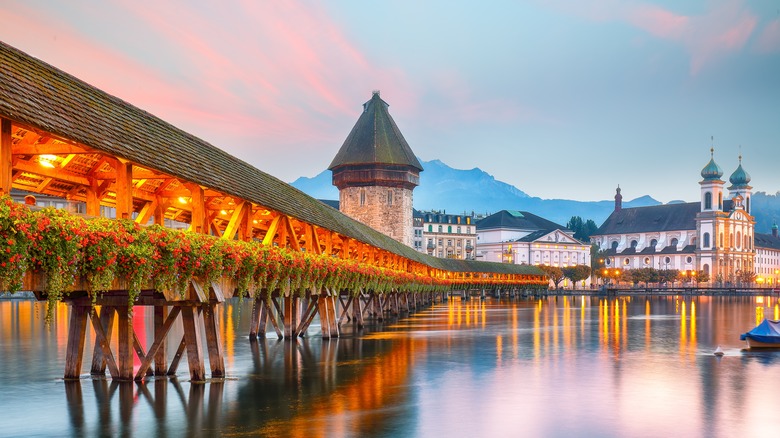 Chapel Bridge in Luzern, Switzerland