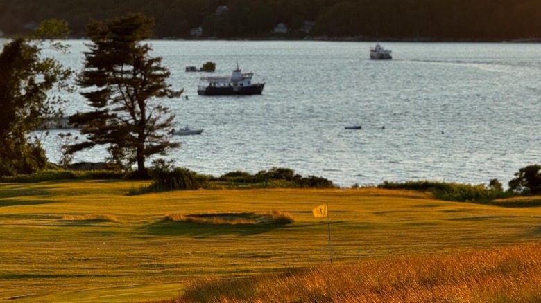 Golf course overlooking Casco Bay