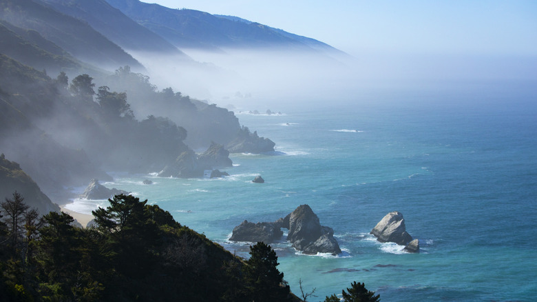 Cloudy coastline at Julia Pfeiffer Burns State Park